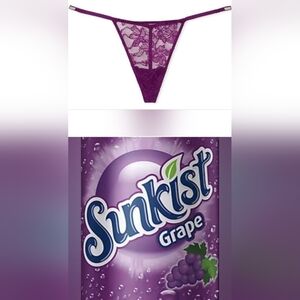 S M XXL VS Shine Strap V String Lace Thong Panty Grape Sode Purple